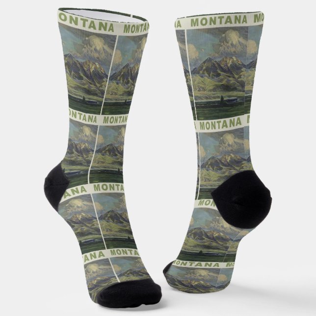 Montana Vintage Travel Socks (Angled)