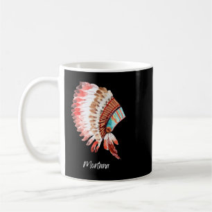 Montana Watercolor Native American Headdress Coffee Mug