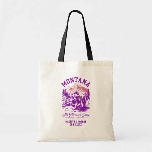 Montana Wedding Welcome Bag, State Love Tote Bag (Front)