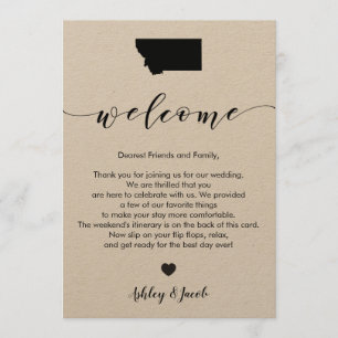 Montana Wedding Welcome Letter & Itinerary Card