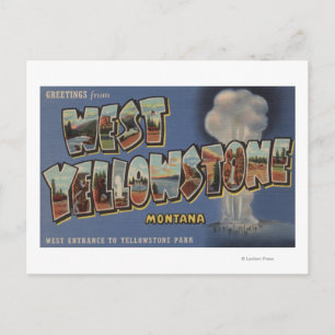 Montana - West Yellowstone - Large Letter Scenes Postcard