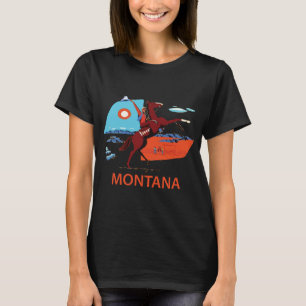 Montana Wild Stallion Sunset Red Travel T-Shirt