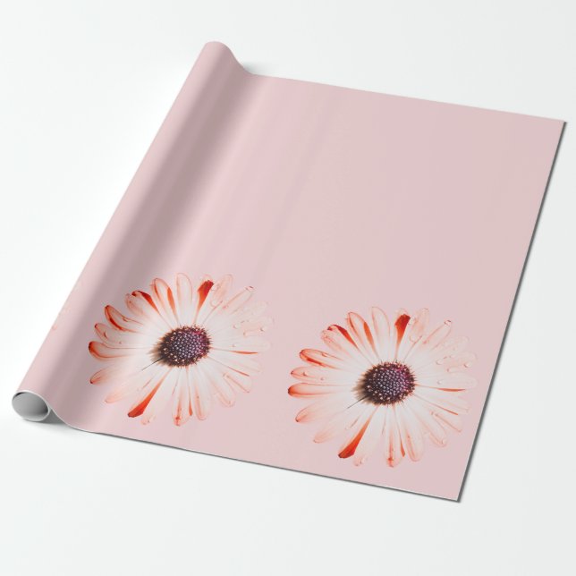 Montana Wildflowers In Pink Wrapping Paper (Unrolled)