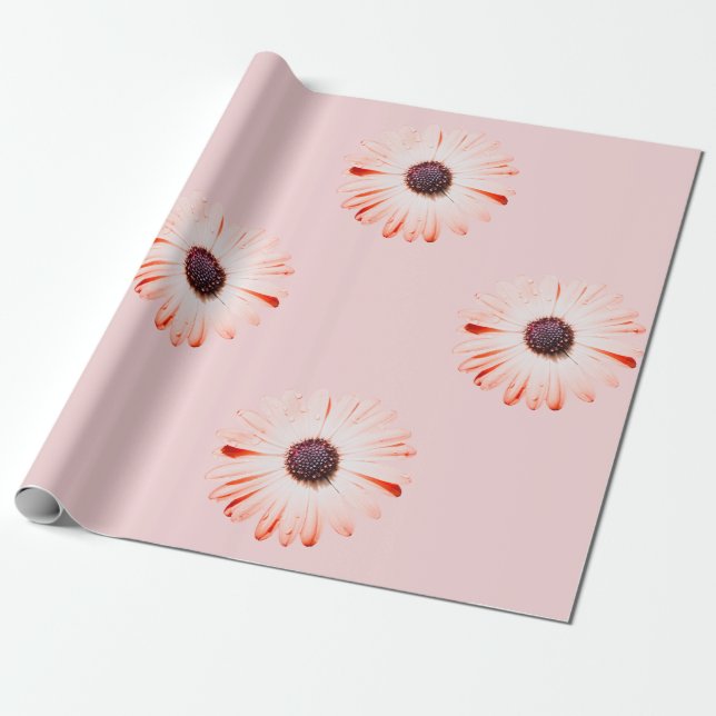Montana Wildflowers In Pink Wrapping Paper (Unrolled)