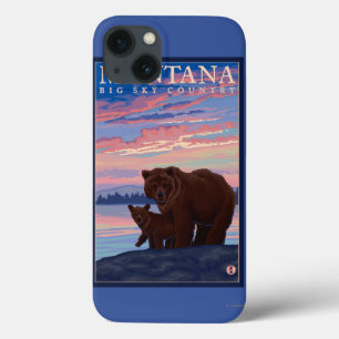 MontanaMomma Bear and Cub Vintage Travel iPhone 13 Case
