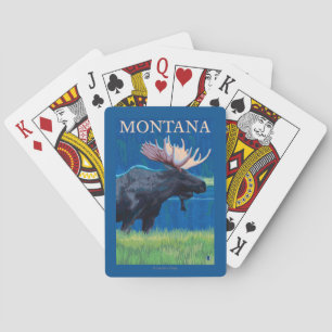 MontanaMoose Vintage Travel Poster Playing Cards