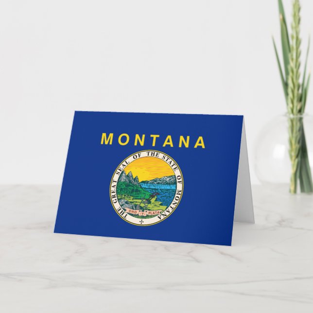 Montanan Flag & Emblem, Flag of Montana Card (Front)
