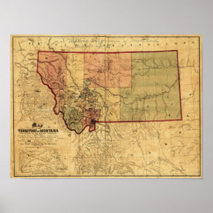 MontanaPanoramic MapMontana Poster