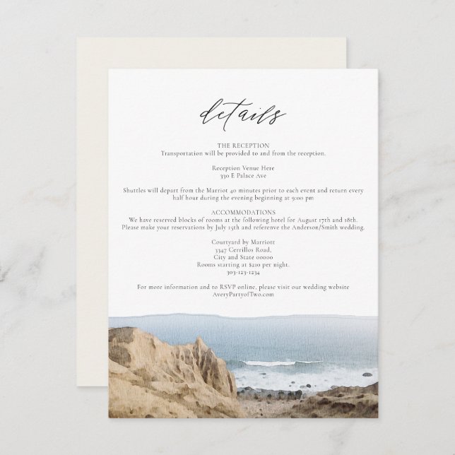 MONTAUK BEACH New York Ocean Details Insert Card (Front/Back)