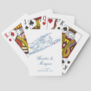 Montauk Hamptons Destination Wedding Favour Playing Cards