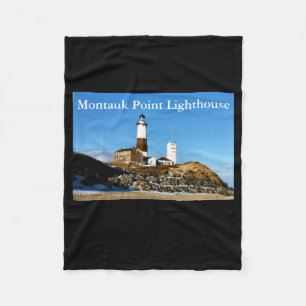 Montauk Int Lighthouse New York  Fleece Blanket