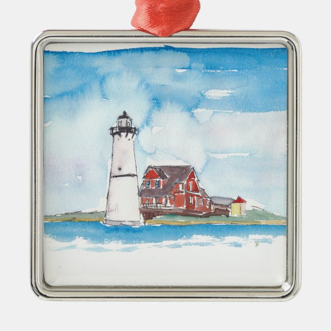 Montauk Lighthouse Long Island Metal Ornament (Front)