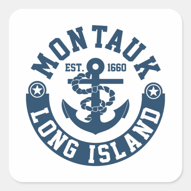 Montauk Long Island Square Sticker (Front)