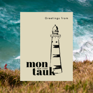 Montauk New York scribbled lighthouse Postcard
