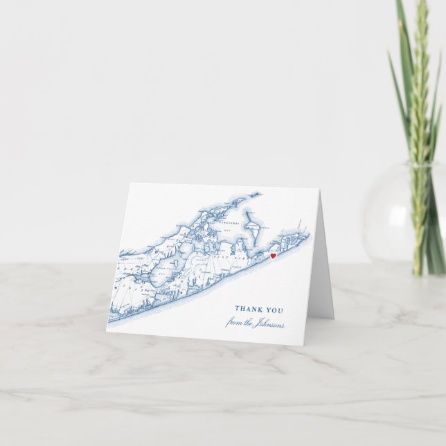 Montauk New York Wedding Thank You Card (Front)
