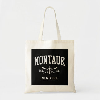 Montauk NY Vintage Crossed Oars & Boat Anchor Spor Tote Bag