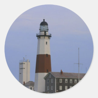 Montauk Point Light Classic Round Sticker