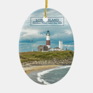 Montauk Point Lighthouse Ceramic Tree Decoration