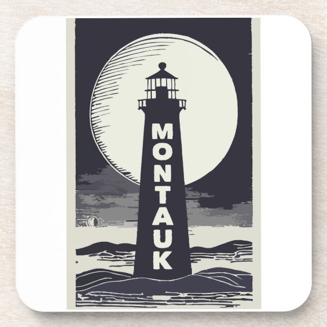 Montauk Point Lighthouse Moon Coaster (Front)