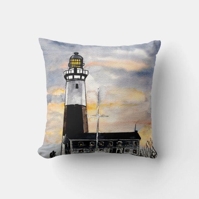 Montauk Point Lighthouse pillow (Front)