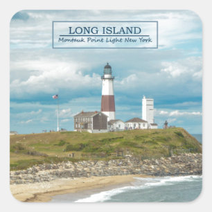Montauk Point Lighthouse Square Sticker