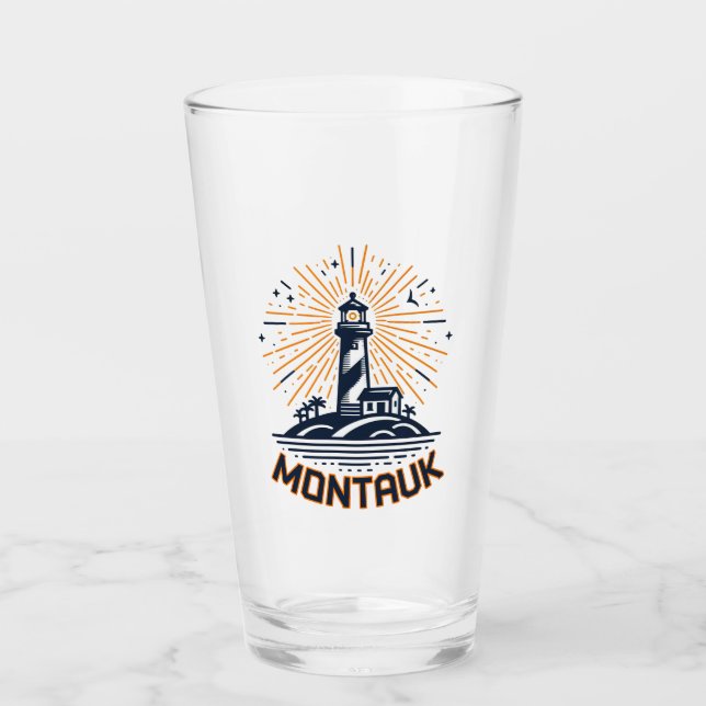 Montauk Point New York Lighthouse Sunrise Glass (Front)