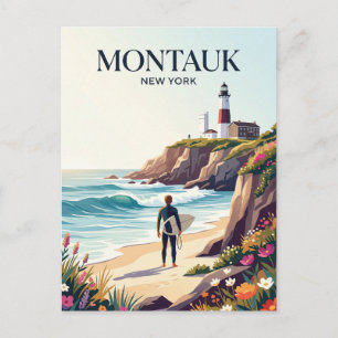 Montauk Point New York Postcard