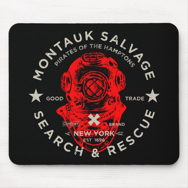 Montauk Salvage Co. Dive Helmet Mousepad (Front)