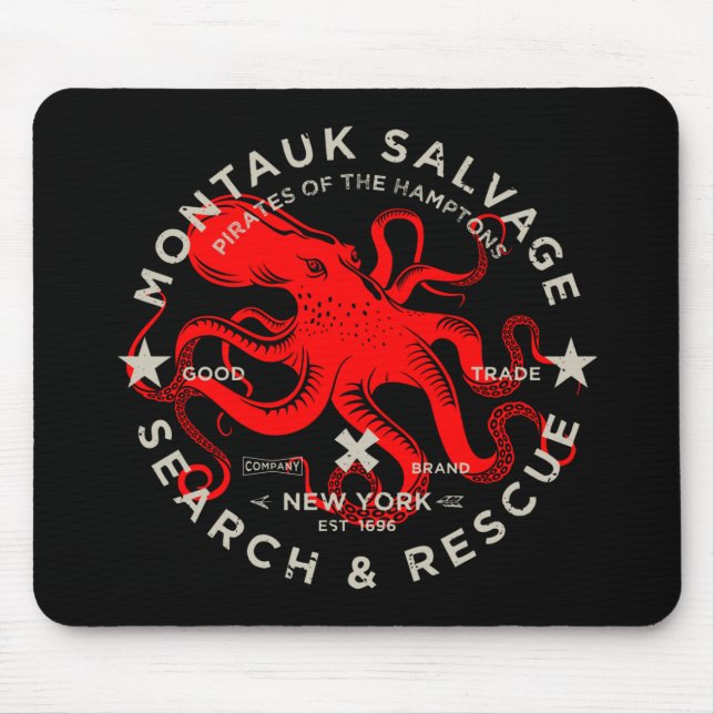 Montauk Salvage Co. Octopus Mouse Pad (Front)