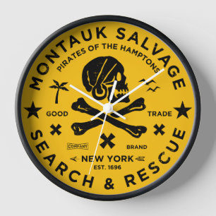 Montauk Salvage Co. Pirate Wall Clock v2