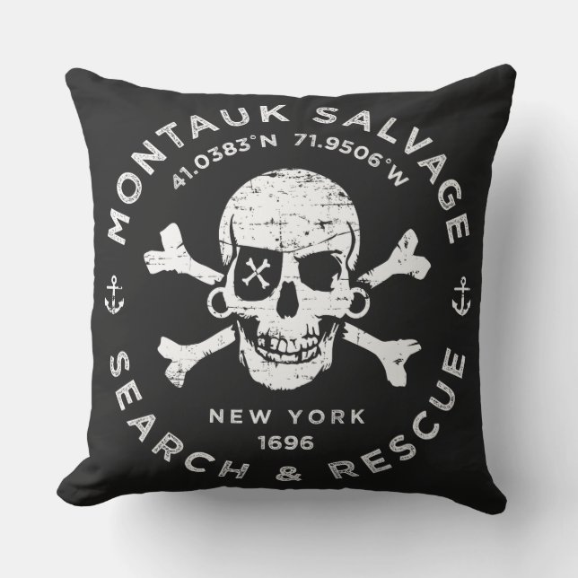 Montauk Salvage Company Pillow (Front)