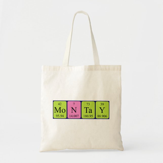 Montay periodic table name tote bag (Front)