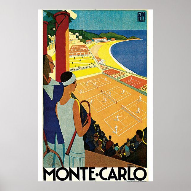 Monte-Carlo Art Deco Tennis Poster (Front)