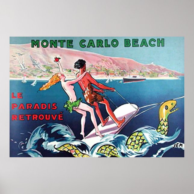 Monte Carlo Beach vintage poster (Front)
