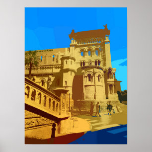 Monte Carlo Casino in Retro Bohemian Style Poster