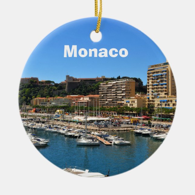 Monte Carlo in Monaco Ceramic Tree Decoration (Front)