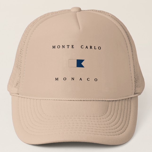 Monte Carlo Monaco Alpha Dive Flag Trucker Hat (Front)