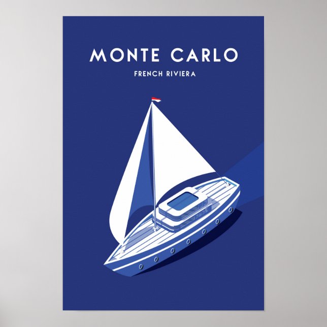 Monte carlo Monaco travel poster french riviera (Front)
