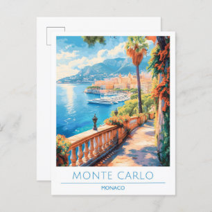 Monte Carlo Monaco Vintage Travel Postcard