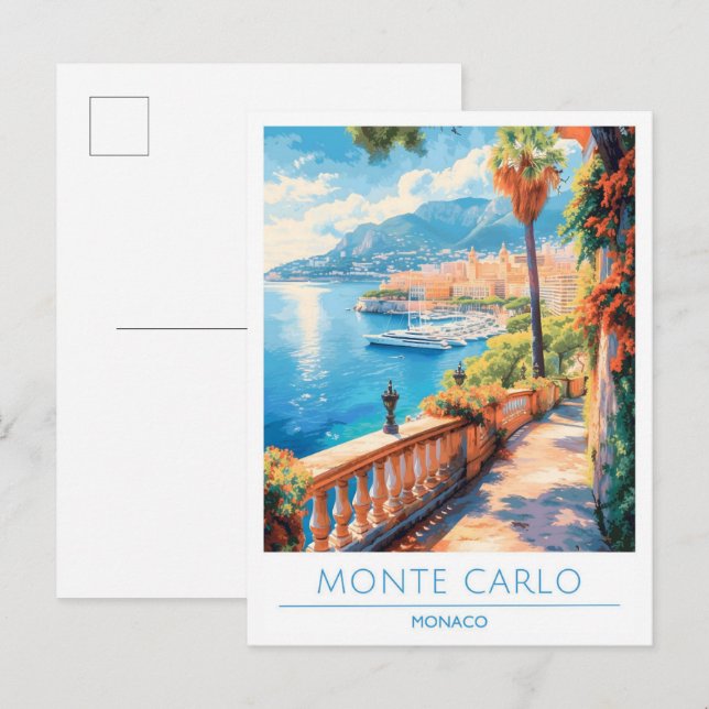 Monte Carlo Monaco Vintage Travel  Postcard (Front/Back)