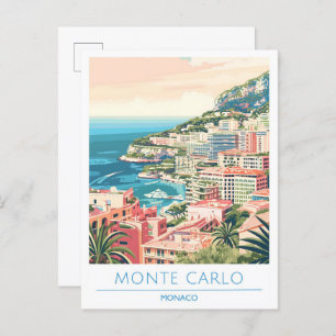 Monte Carlo Monaco Vintage Travel Postcard