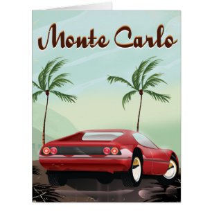 Monte Carlo sports car travel poster