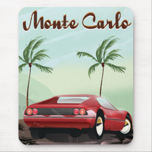 Monte Carlo sports car travel poster Mouse Pad
