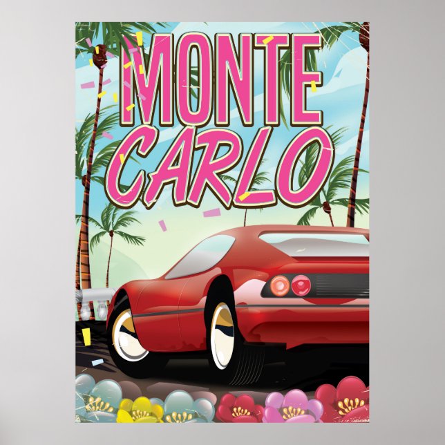 Monte Carlo supercar travel poster (Front)