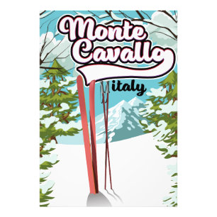 monte cavallo Italy ski poster