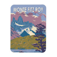 Monte Fitz Roy Patagonia Travel Art Vintage