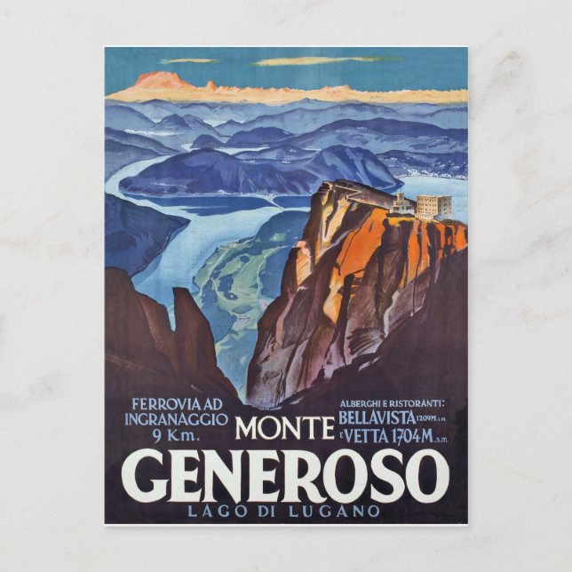 Monte Generoso, Lugano lake,view from the mountain Postcard (Front)