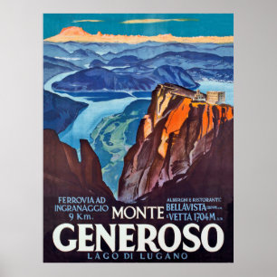 Monte Generoso, Lugano lake,view from the mountain Poster