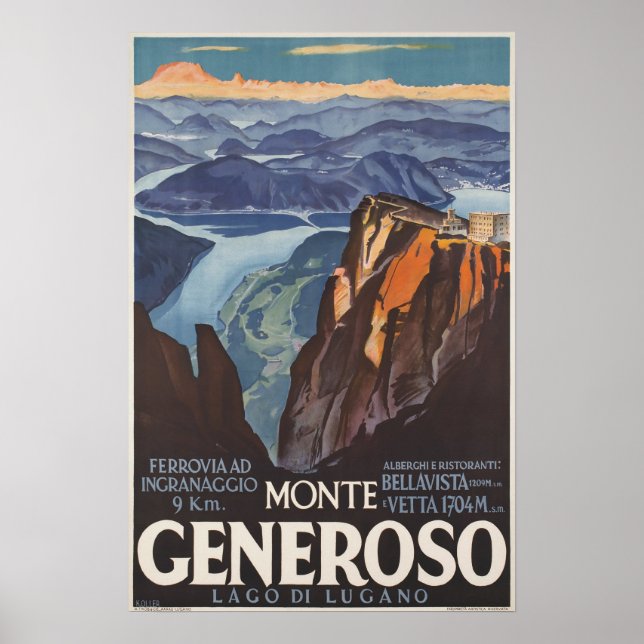 Monte Generoso,Switzerland,Travel Poster (Front)