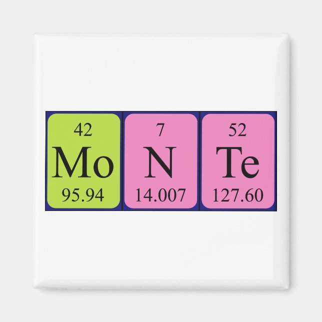 Monte periodic table name magnet (Front)